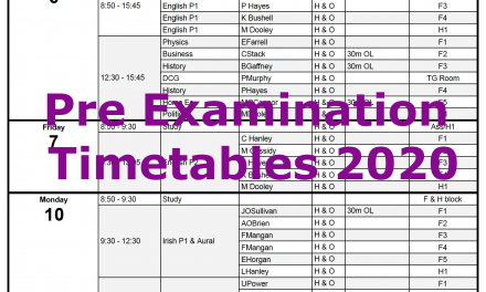 Pre Examination Timetables